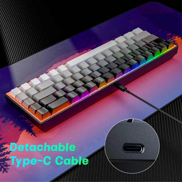 مبادلة ساخنة 68 مفتاح لوحة مفاتيح للألعاب PBT . Hot Swap 68 Keys Gaming Keyboard PBT Side Printed