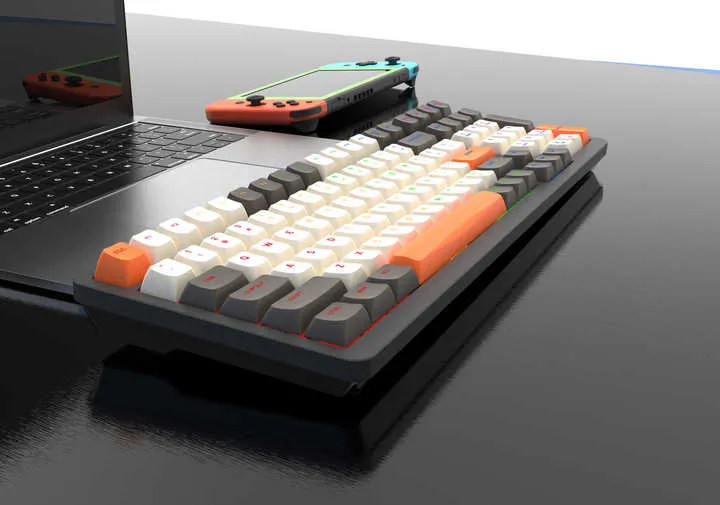 مفتاح آسر أحمر LED gb إضاءة خلفية سلكية . Captivating Red LED Keycaps GB Backlit Wired Gamer