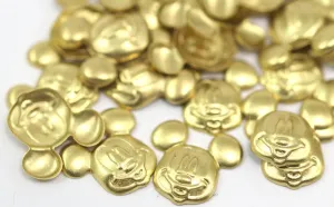 100 Raw Brass Mickey Mouse Sculpture 12 Mm Brs 890 ( A0034 )