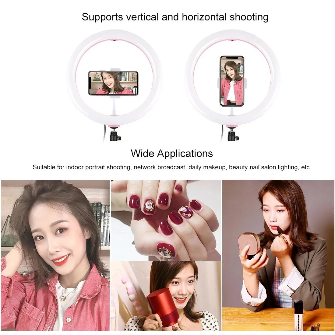 11.8" Dual-Temp LED Ring Light with Tripod & Remote | Pink