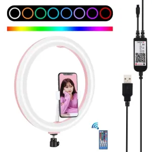 11.8" Dual-Temp LED Ring Light with Tripod & Remote | Pink