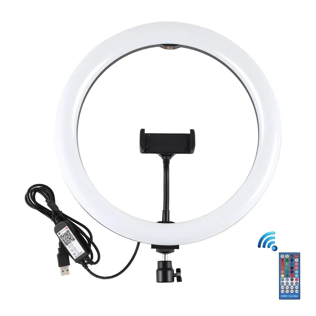 11.8" Dual-Temp LED Ring Light with Tripod & Remote | Pink