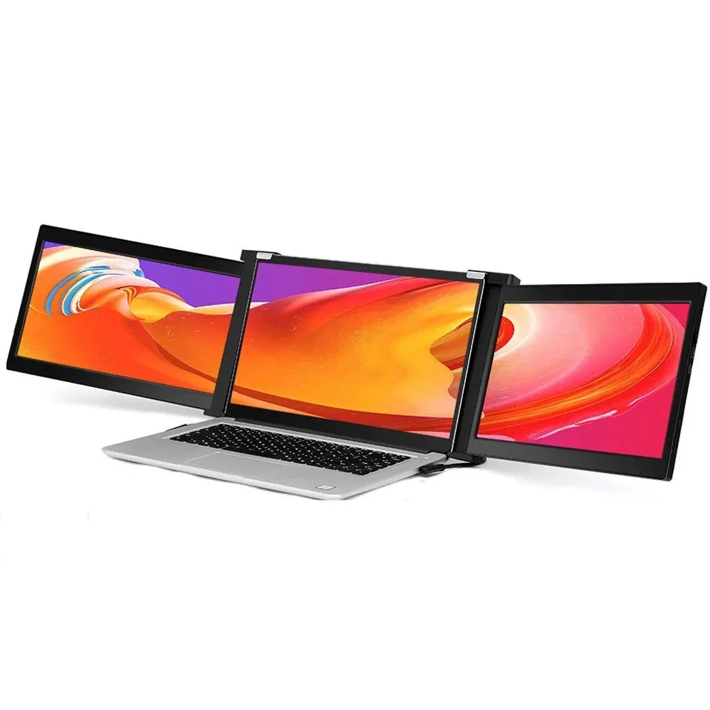 13.3 Inch FOPO Triple Portable Monitor 1080P FHD IPS Triple Monitor Laptop Screen Extender for 15"-17" Laptops