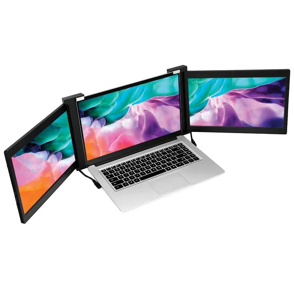 13.3 Inch FOPO Triple Portable Monitor 1080P FHD IPS Triple Monitor Laptop Screen Extender for 15"-17" Laptops
