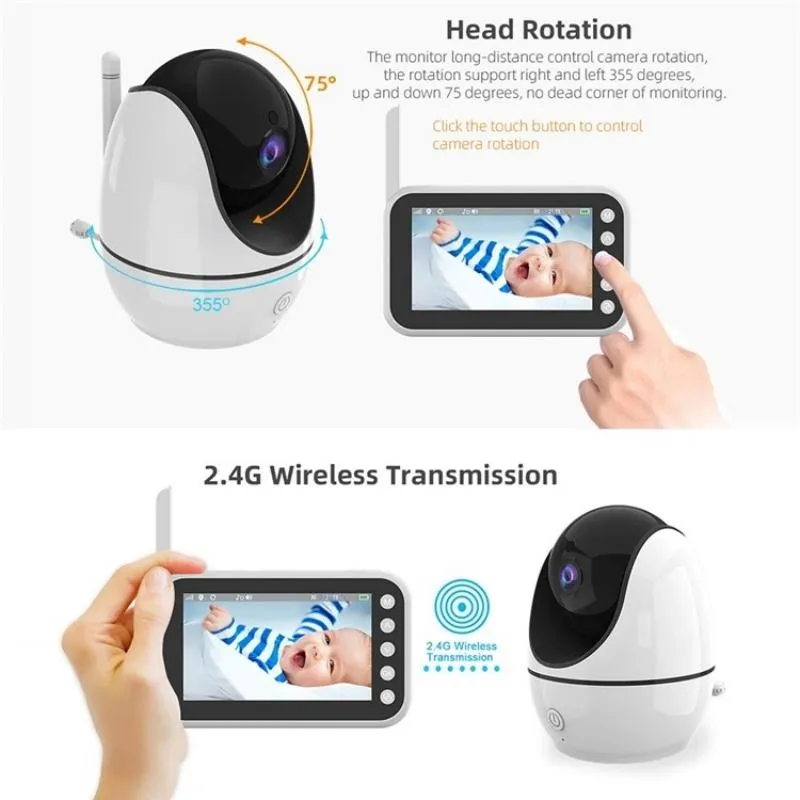 4.5" Video Baby Monitor | Two-Way Voice | Temperature Display | Music Player | Clear Video