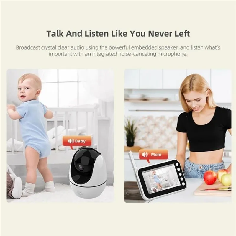 4.5" Video Baby Monitor | Two-Way Voice | Temperature Display | Music Player | Clear Video