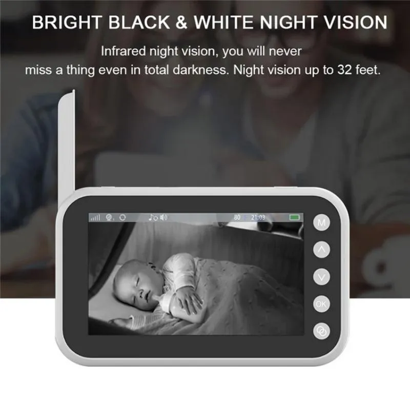 4.5" Video Baby Monitor | Two-Way Voice | Temperature Display | Music Player | Clear Video