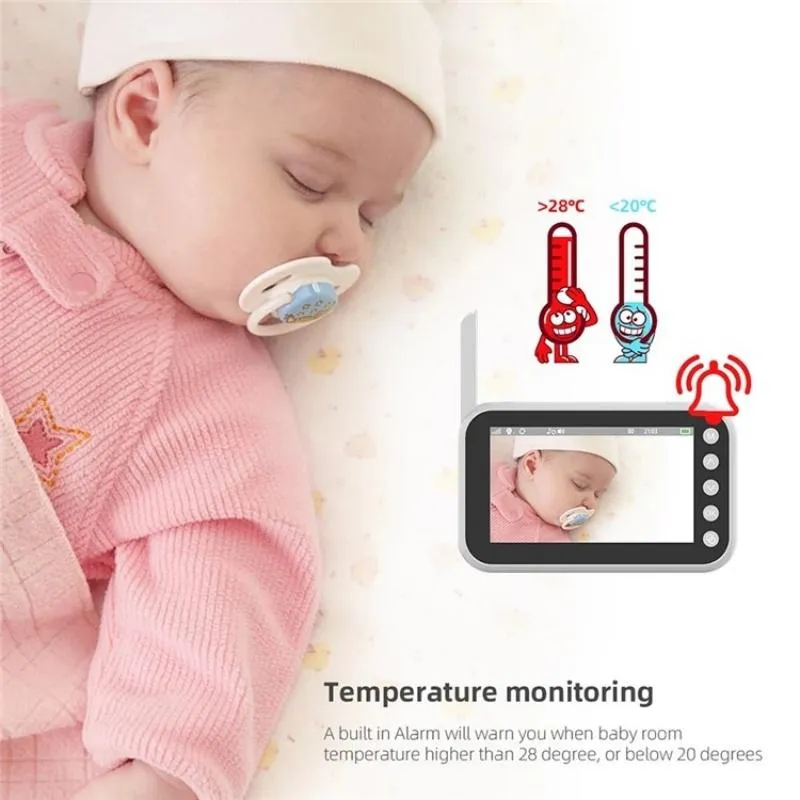 4.5" Video Baby Monitor | Two-Way Voice | Temperature Display | Music Player | Clear Video