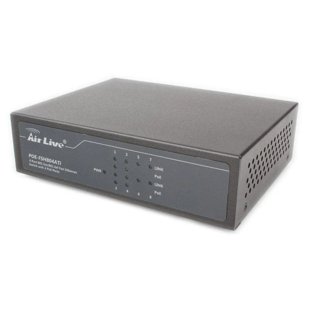 AirLive POE-FSH804ATi Unmanaged Desktop PoE Switch 8 Port 10/100Mbps With 4 Port PoE 