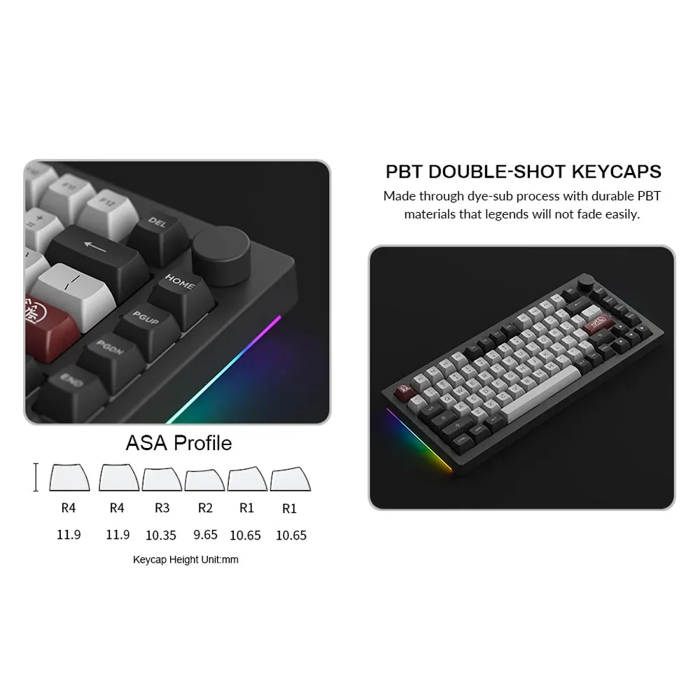 Akko 5075B Plus V2 75% Mechanical Gaming Keyboard 3/5 Pin Hot Swap Three-Modes RGB 2.4GHz Wireless/USB Type-C/Bluetooth 5.0
