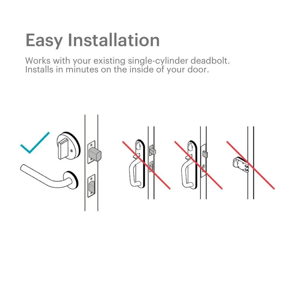 August Smart Lock Pro   Connect, 3rd gen technology - Silver, works with Alexa