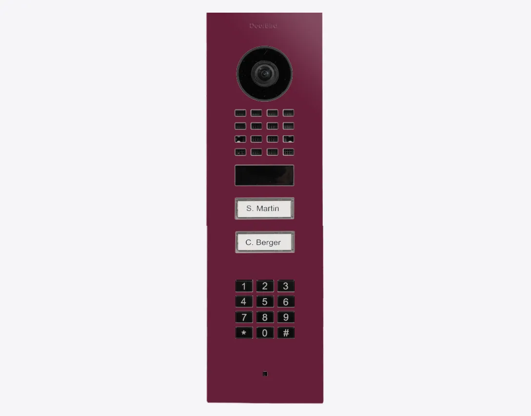 DoorBird IP Intercom Video Door Station D1102KV 2 Button with Keypad, FLUSH MOUNT Stainless / PVD / PC finishes