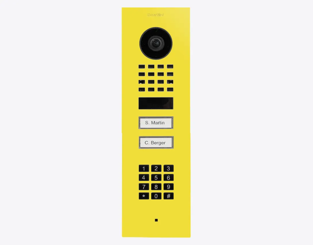 DoorBird IP Intercom Video Door Station D1102KV 2 Button with Keypad, FLUSH MOUNT Stainless / PVD / PC finishes