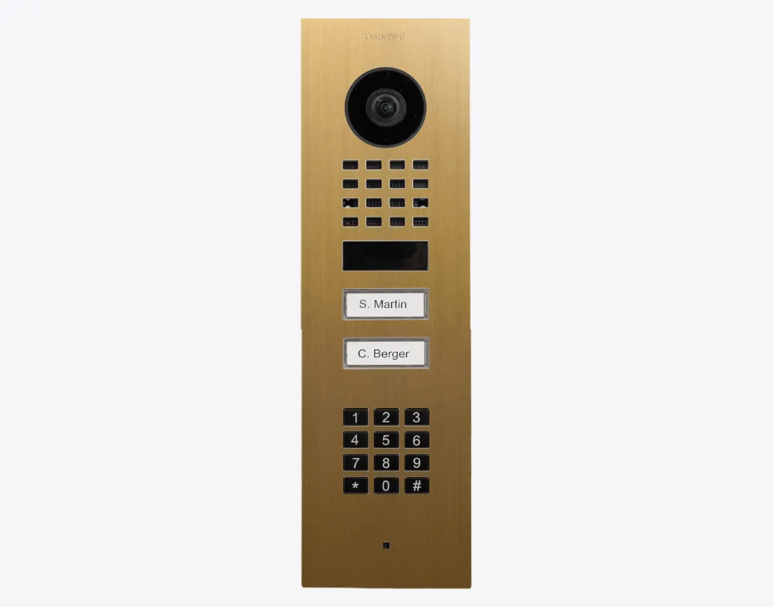 DoorBird IP Intercom Video Door Station D1102KV 2 Button with Keypad, FLUSH MOUNT Stainless / PVD / PC finishes