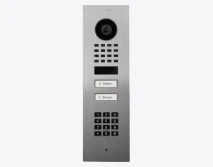 DoorBird IP Intercom Video Door Station D1102KV 2 Button with Keypad, FLUSH MOUNT Stainless / PVD / PC finishes