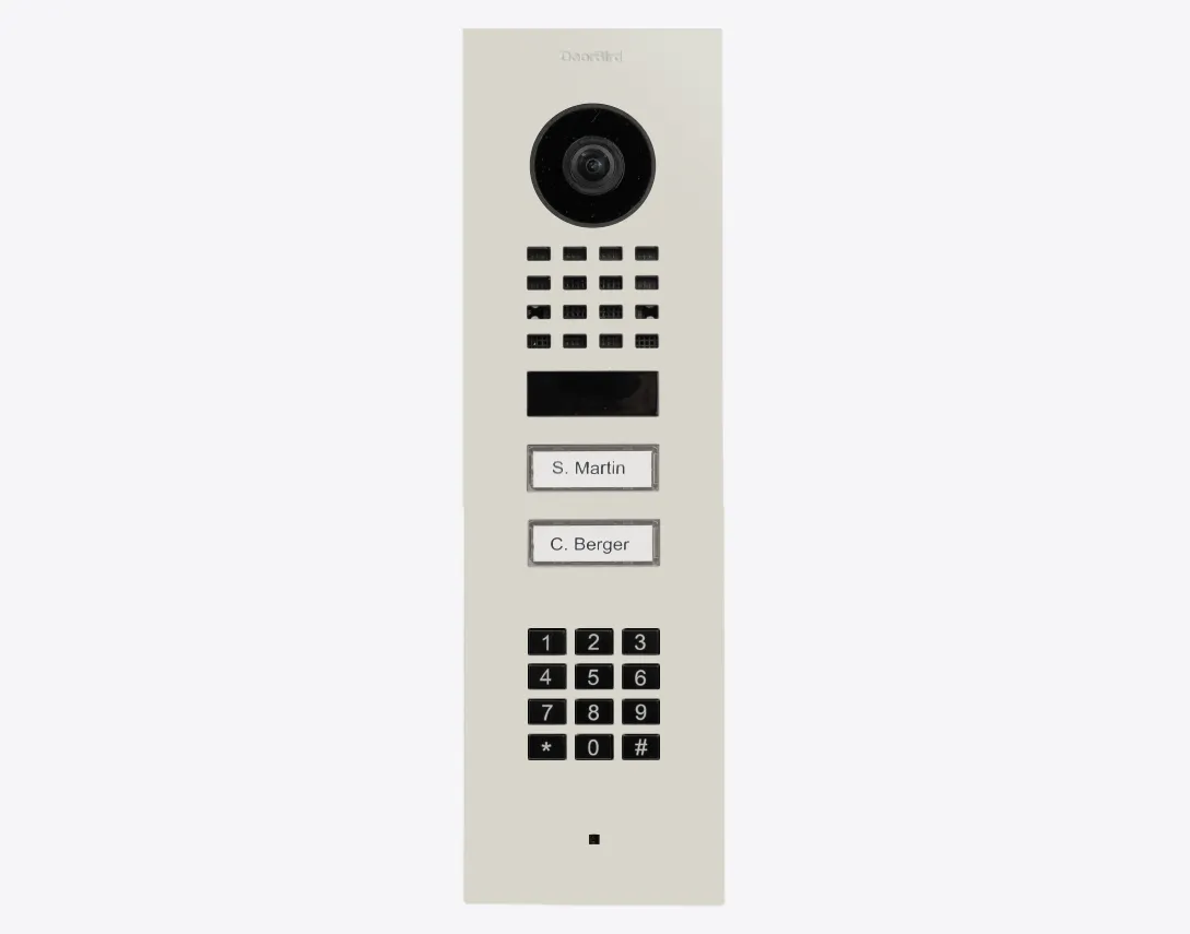 DoorBird IP Intercom Video Door Station D1102KV 2 Button with Keypad, FLUSH MOUNT Stainless / PVD / PC finishes