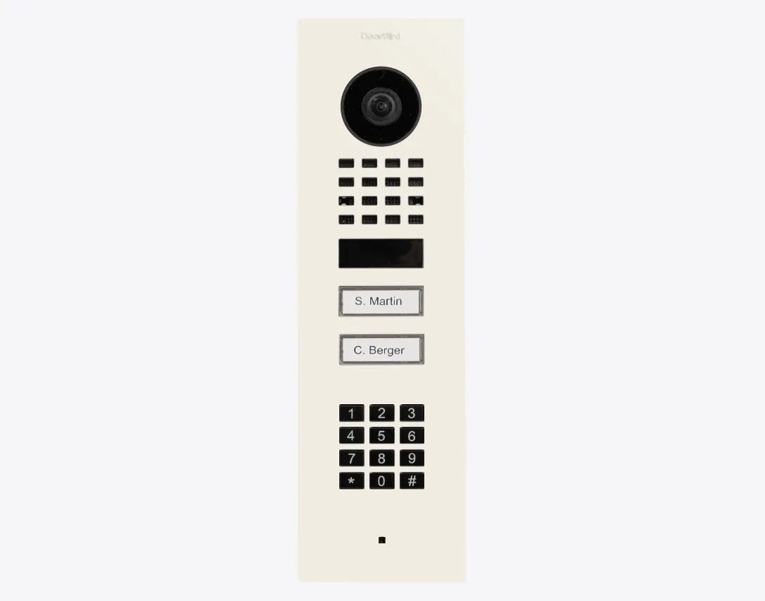 DoorBird IP Intercom Video Door Station D1102KV 2 Button with Keypad, FLUSH MOUNT Stainless / PVD / PC finishes
