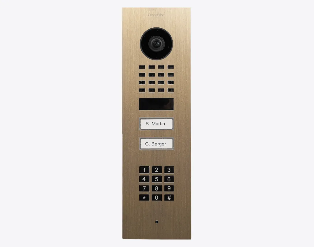 DoorBird IP Intercom Video Door Station D1102KV 2 Button with Keypad, FLUSH MOUNT Stainless / PVD / PC finishes
