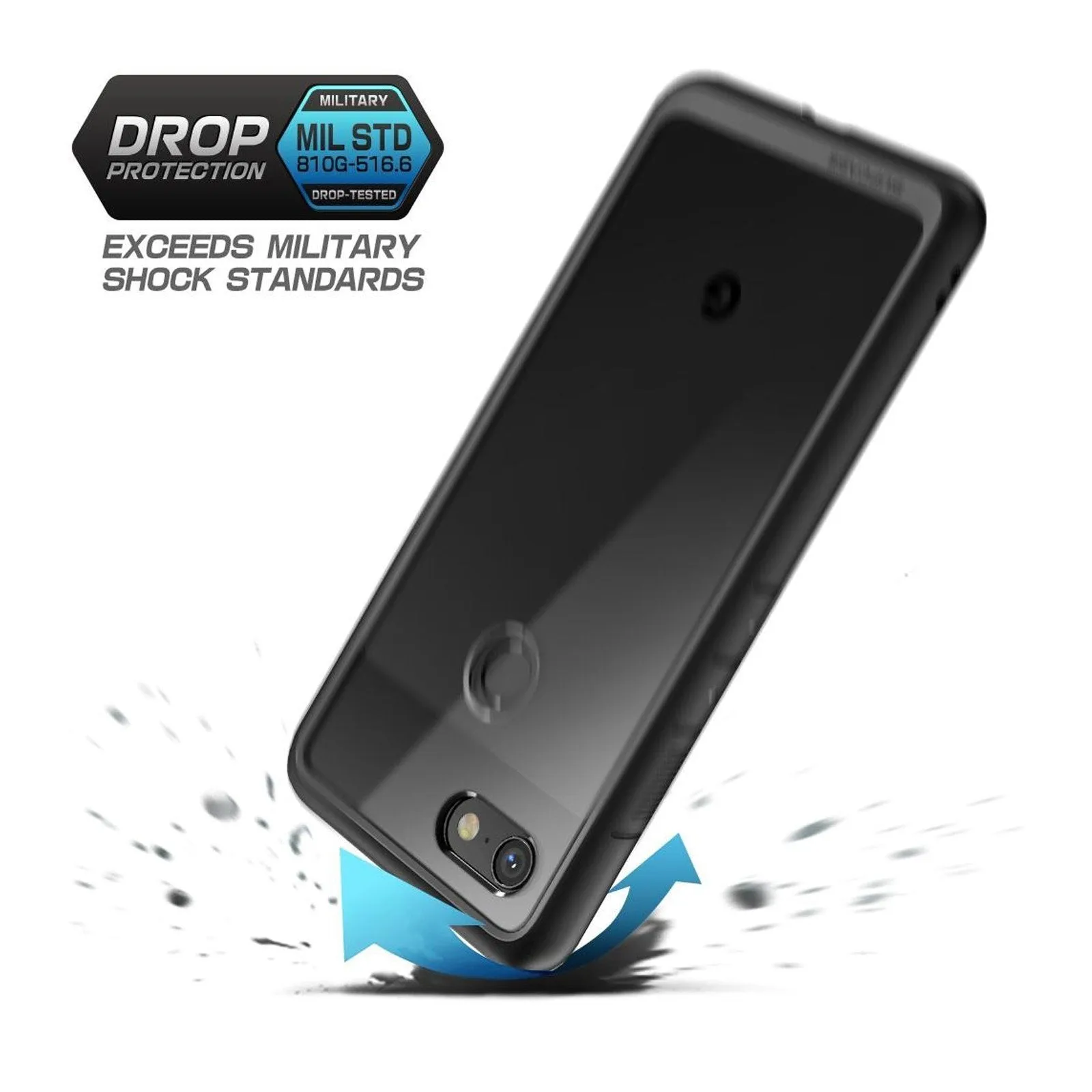 Google Pixel 3a XL Unicorn Beetle Style Clear Case-Black