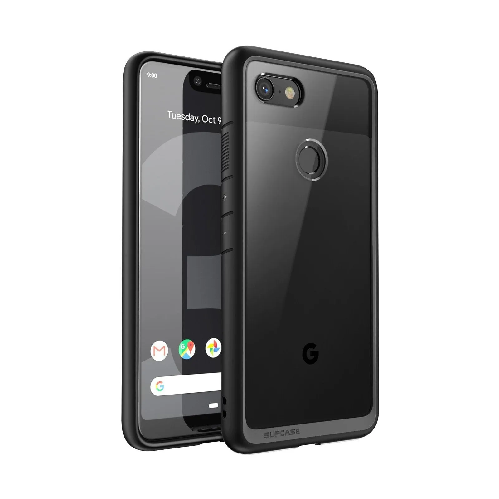 Google Pixel 3a XL Unicorn Beetle Style Clear Case-Black