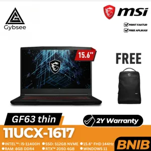 LAPTOP MSI GF63 11UCX-1617 | I5-11400H 8/512 RTX2050 15.6" W11 OHS21
