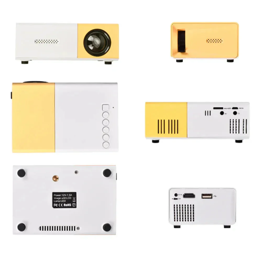 Mini Projector  1080P Full HD Support, Portable LED Projector, 4K Video Playback, Multiple Connectivity Options