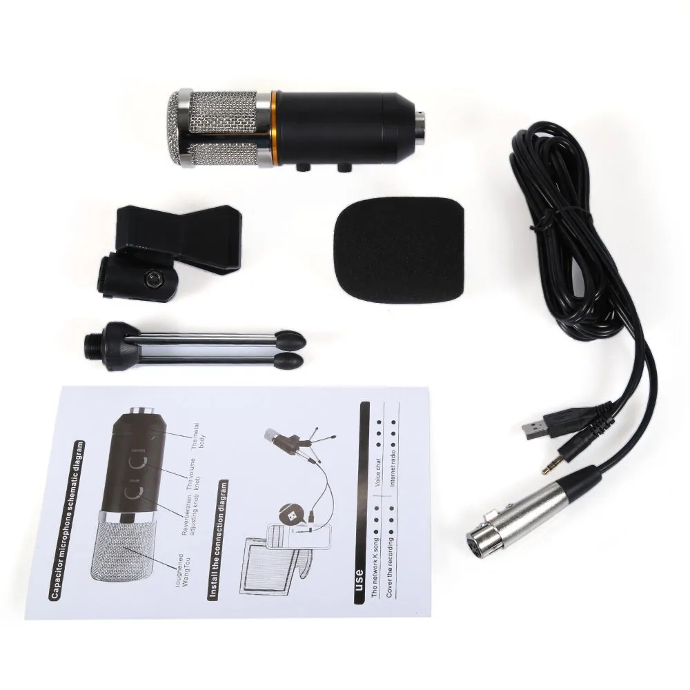 MK-F200FL Professional Microphone Wired Recording USB Condenser Microphones With Tripod For Computer Karaoke Mikrofon Microfone