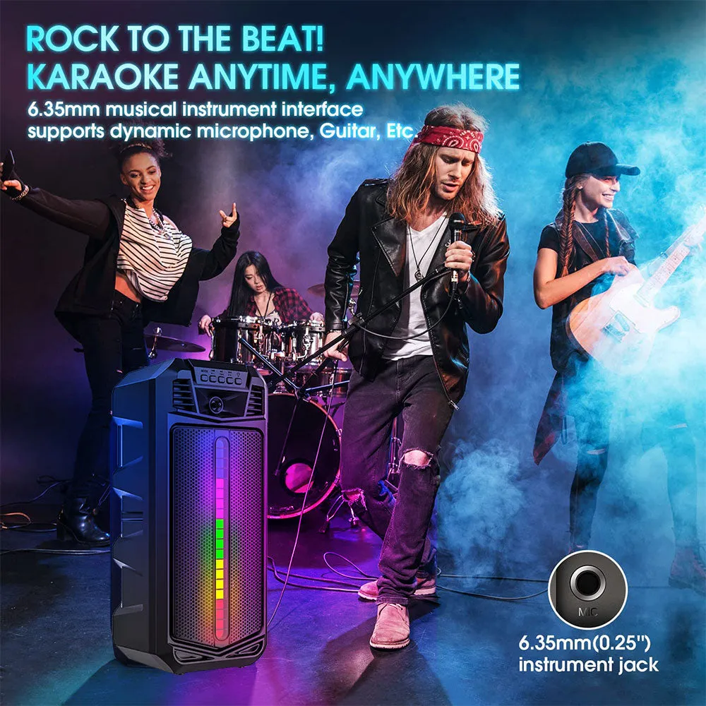 Solar Powered 16W Subwoofer Bluetooth Speaker Karaoke