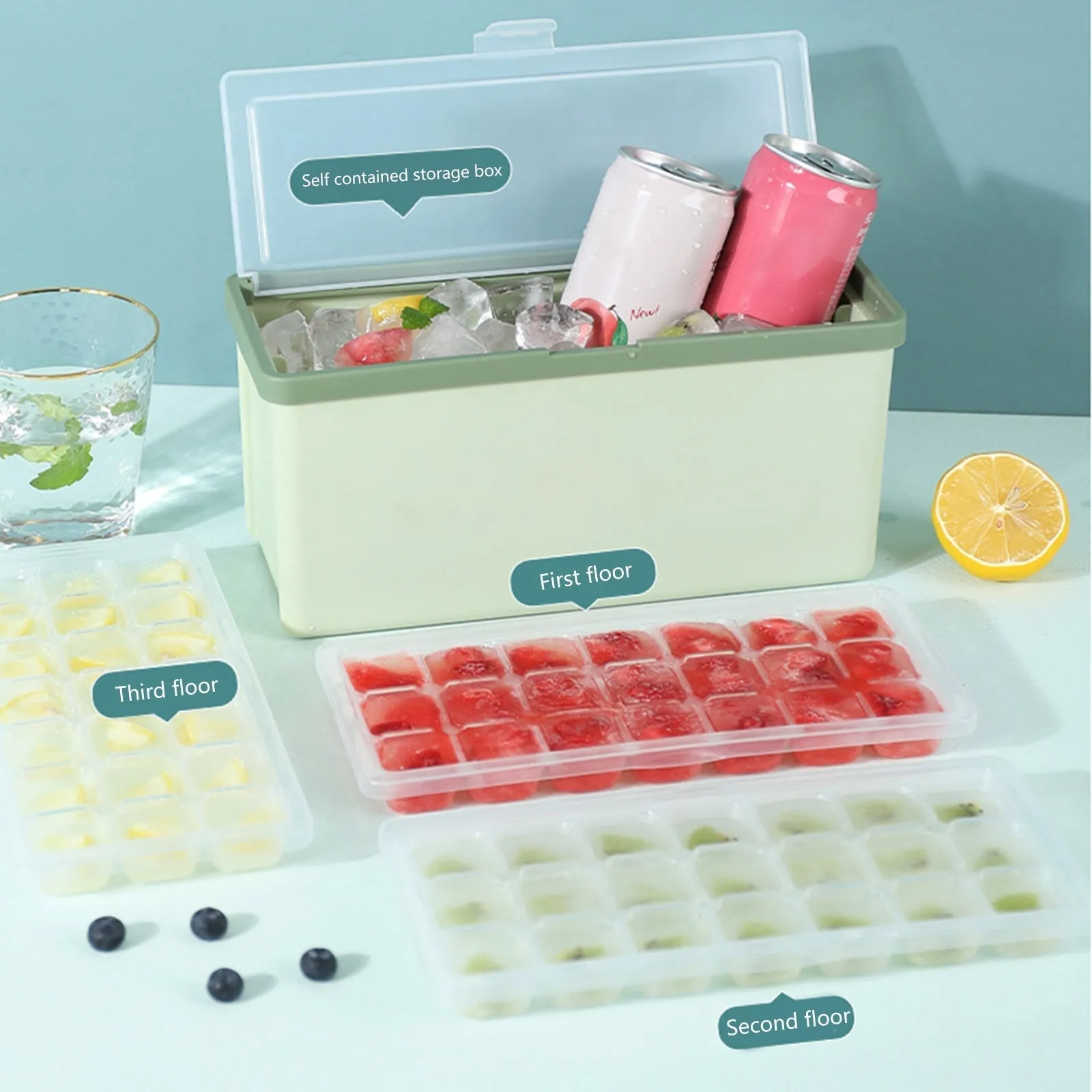 Three-Layer Ice Cube Tray Box