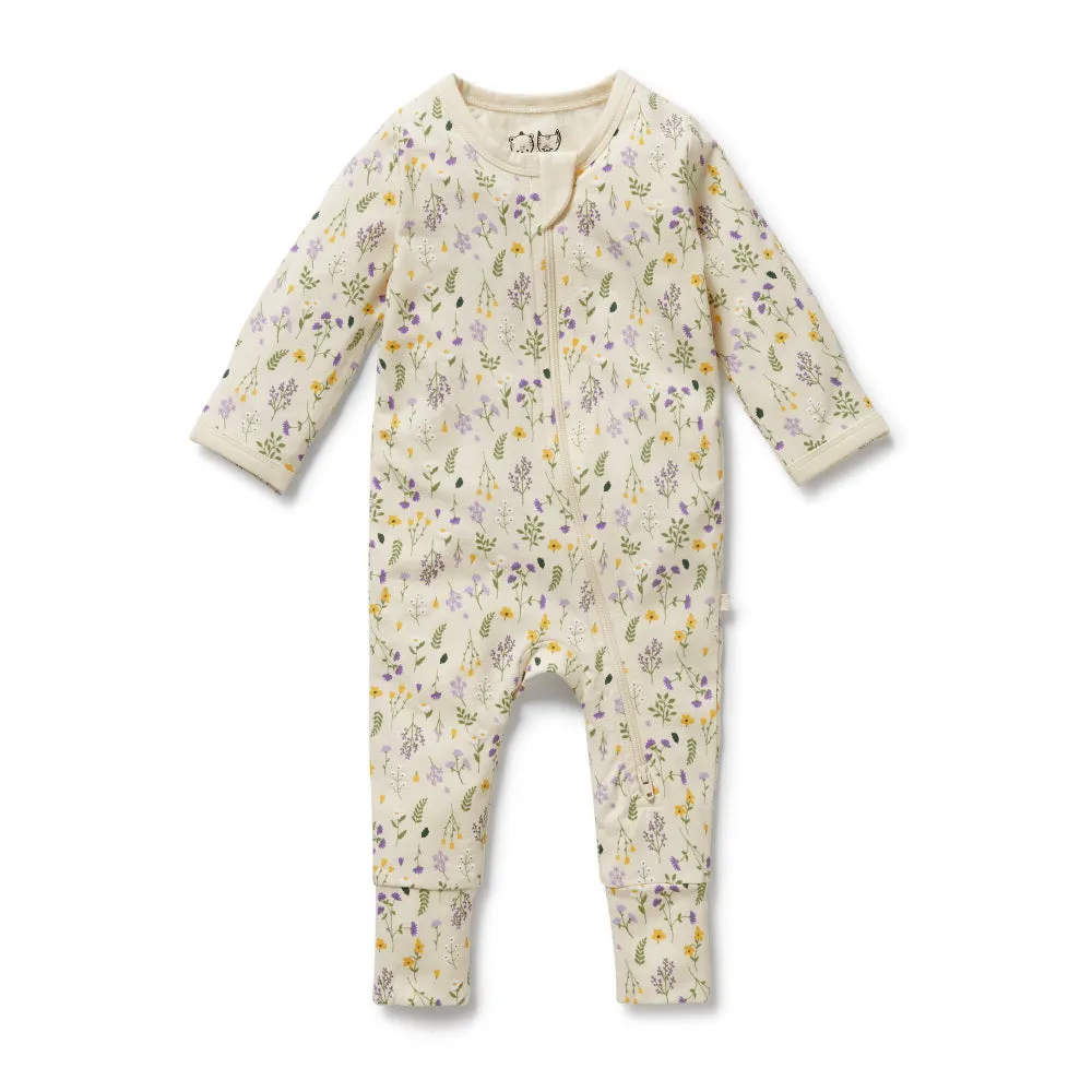 Wilson and Frenchy Organic Zipsuit with Feet - Bella Floral
