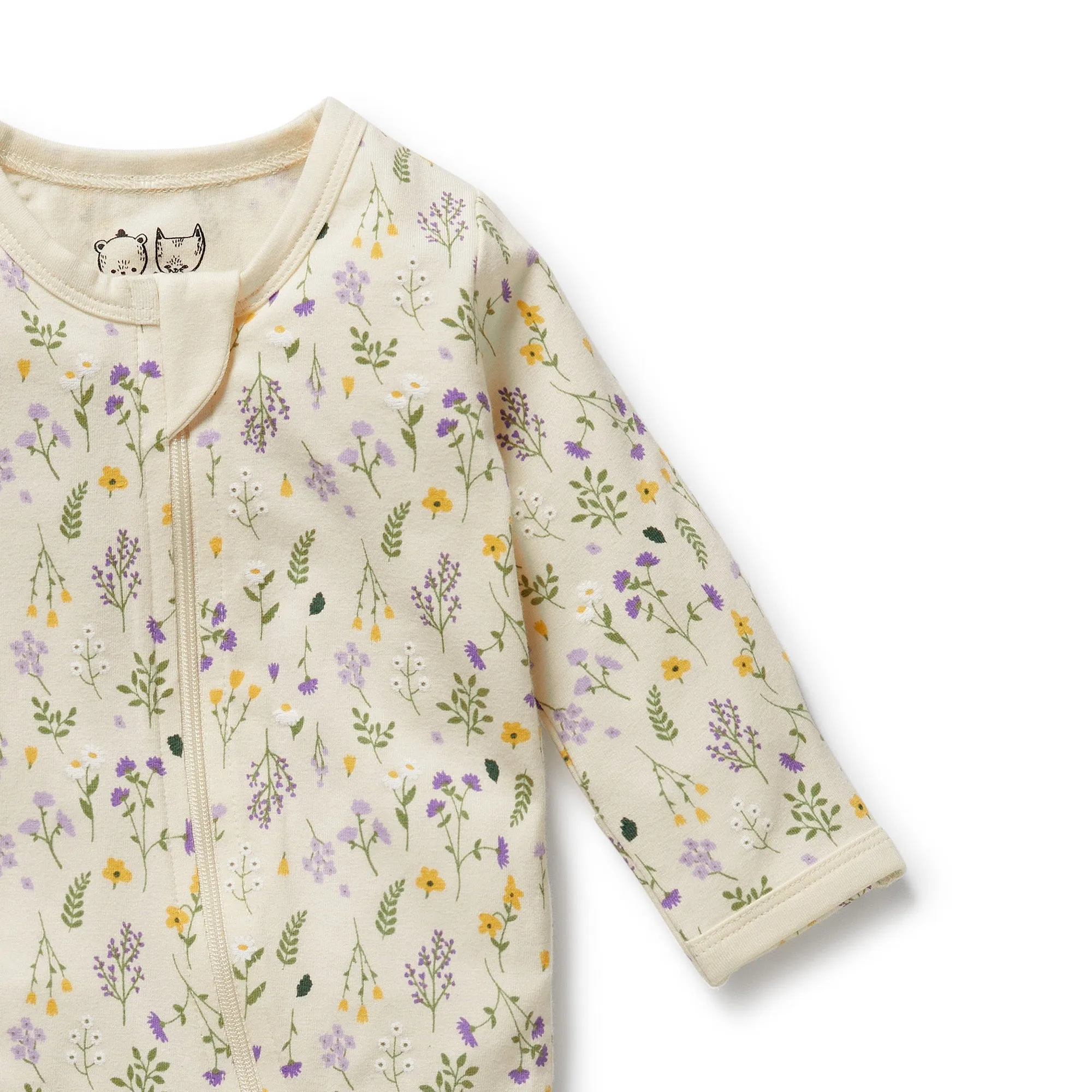 Wilson and Frenchy Organic Zipsuit with Feet - Bella Floral